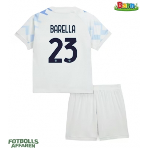 Inter Milan Nicolo Barella #23 Bortaställ Barn 2025-26 Kortärmad (+ Korta byxor)